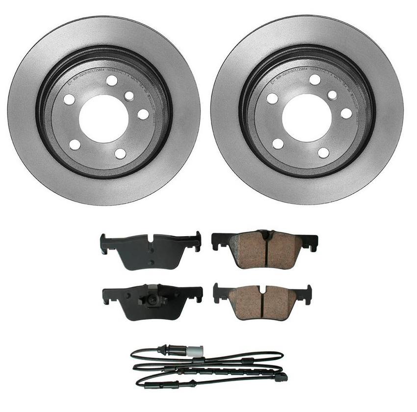 BMW Disc Brake Pad and Rotor Kit - Rear (300mm) (Ceramic) (EURO) 34216873093 - Akebono Euro Ultra-Premium 4121275KIT